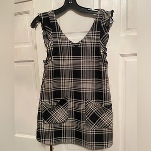 Zara kids black and white plaid dress size 10